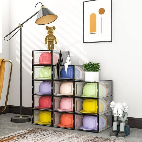 Baseball Cap Organizer Stackable Hat Storage Display Box Set Closet Holder - Picture 2 of 7